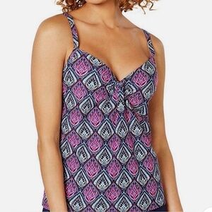 Island Escape Tankini Patterned Top